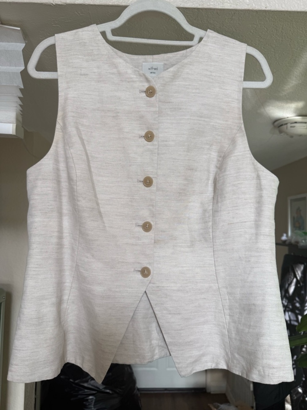 Aritzia Wilfred Regal Vest - Cruise Linen - Neutral